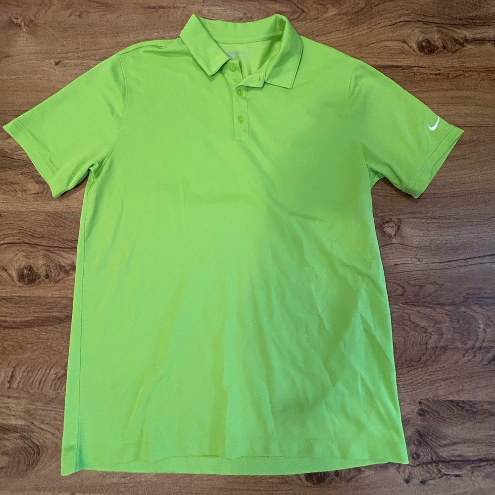 Nike Men's Green Dri-FIT Short Sleeve Golf Polo, Size Large